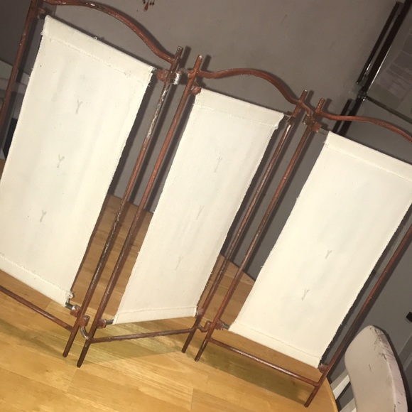 Large Vintage Desktop Divider Iron/Burlap - Picture 13 of 15